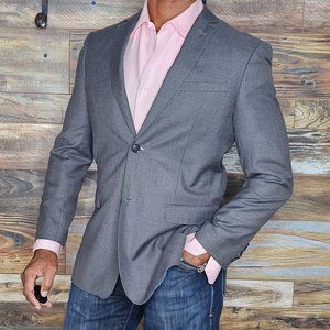 Eleganza by Giorgio Sanetti Super 140's Gray Dual Vent Blazer Sport Jacket 40R